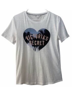 Victoria’s Secret Short Sleeve Heart 💙💛 Shirt / Baby Tee